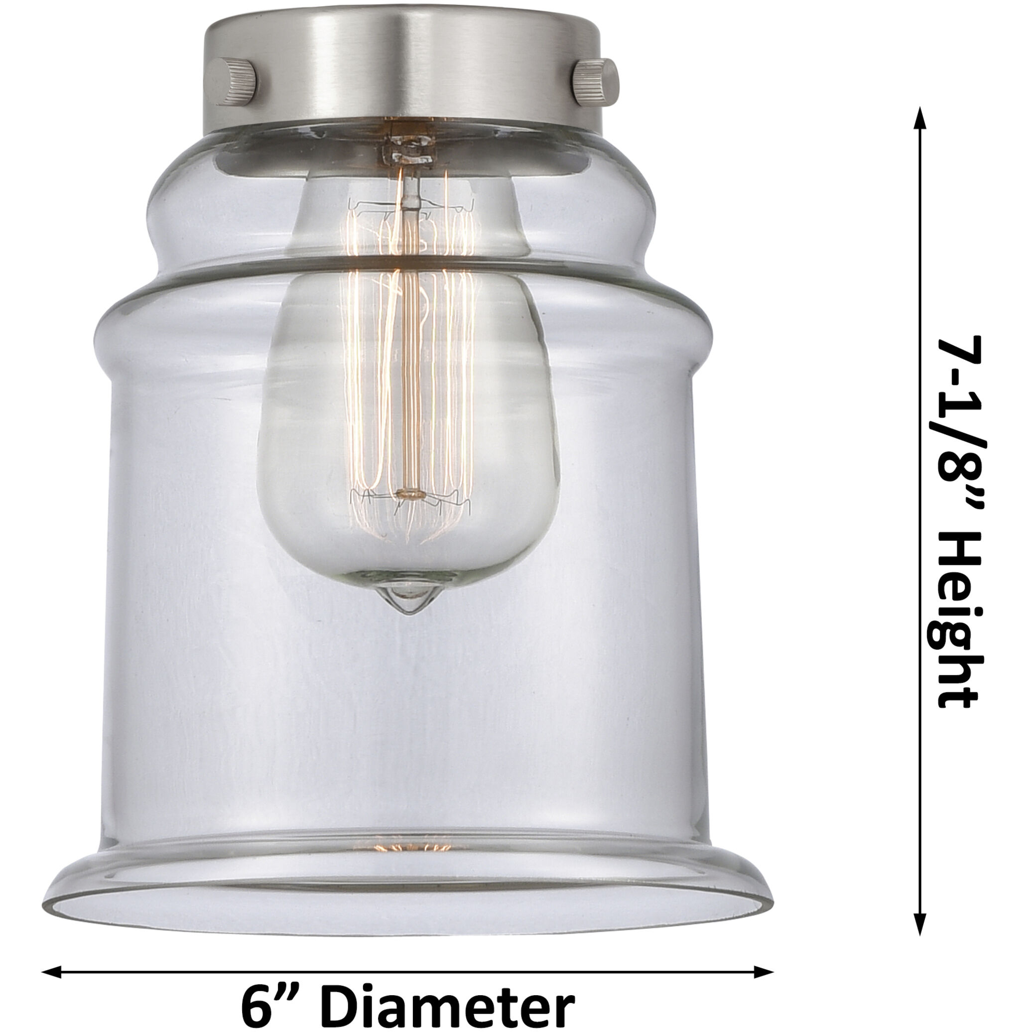 Edison Canton 1 Light 6 inch Brushed Satin Nickel Sconce Wall Light in Clear Glass