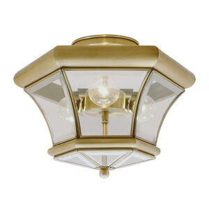 Monterey 3 Light 13 inch Antique Brass Semi-Flush Mount Ceiling Light
