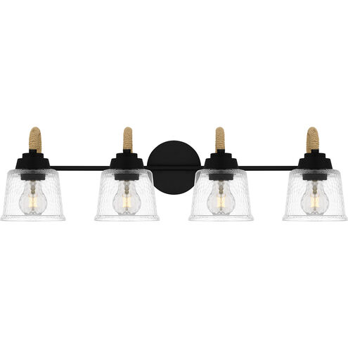 Seabreeze 4 Light 31 inch Matte Black Bath Light Wall Light, Extra Large
