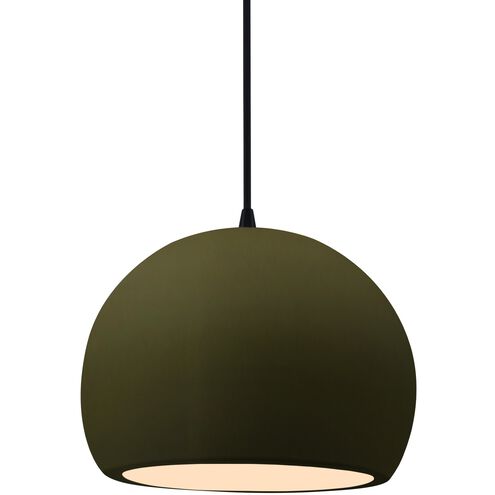 Radiance LED 7 inch Matte Green and Matte Black Pendant Ceiling Light