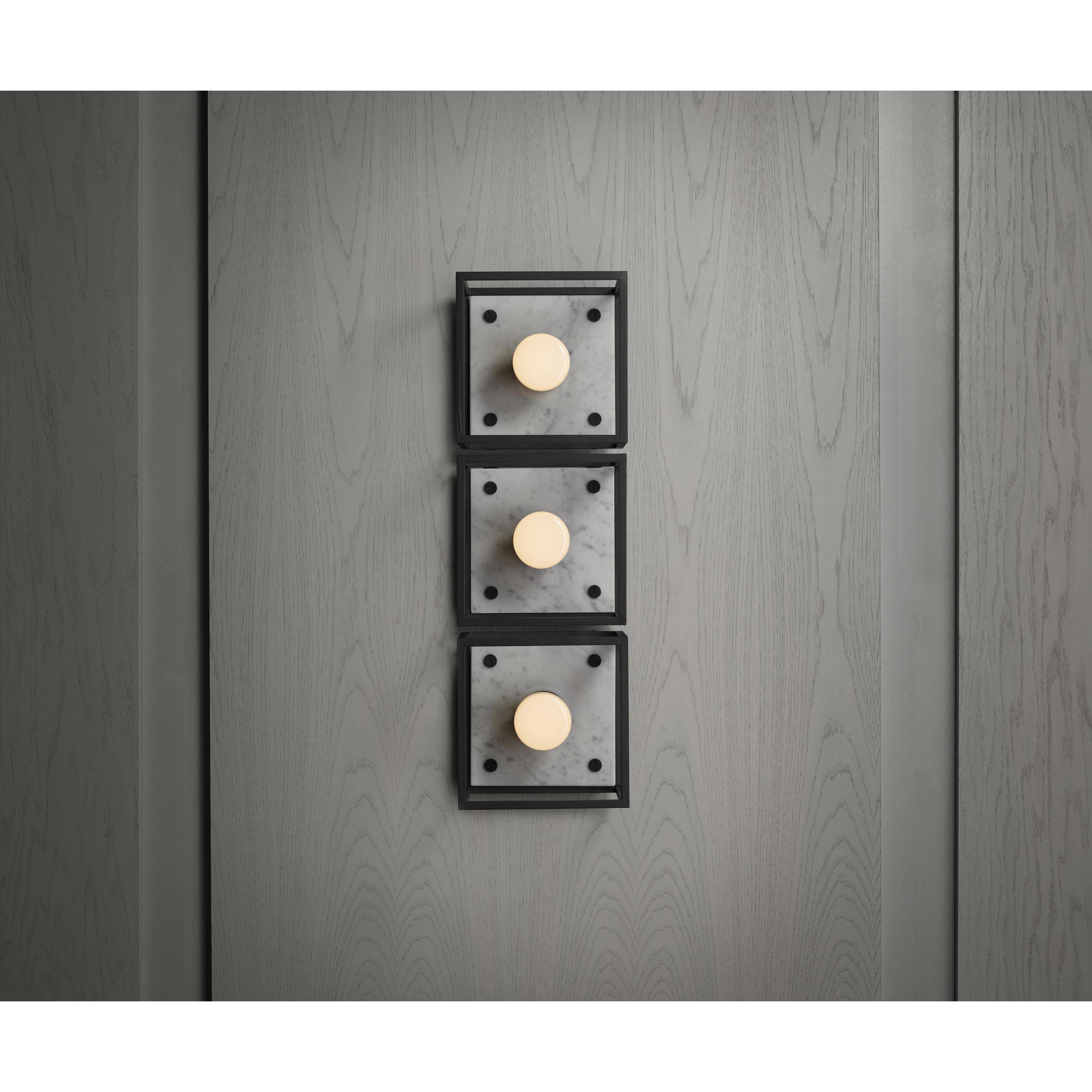 Caged 1 Light 6.69 inch White Marble Semi-Flush Mount Ceiling Light