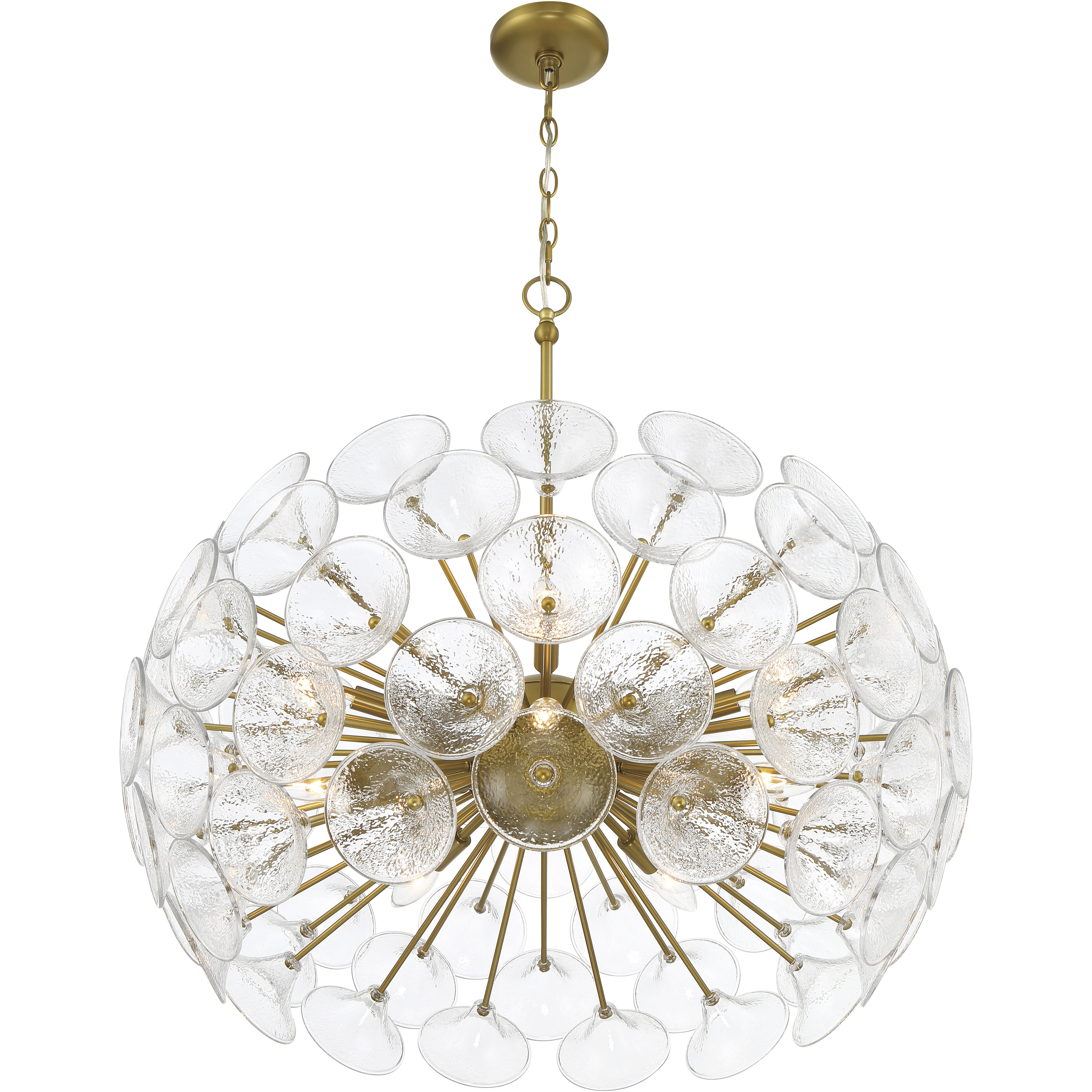 Winter 10 Light 30 inch Soft Brass Pendant Ceiling Light