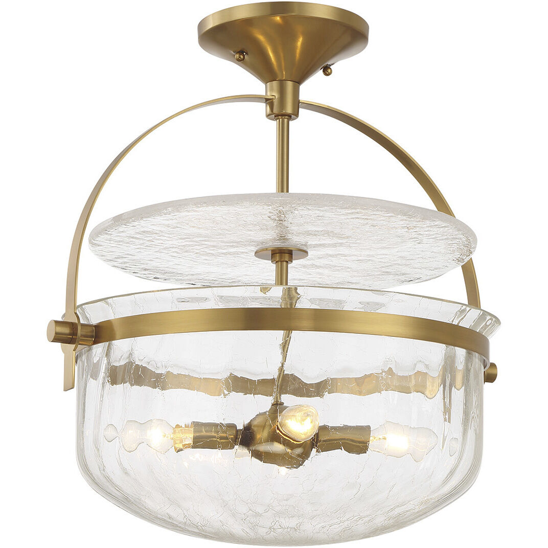 Denmar 4 Light 18 inch Warm Brass Covertible SemiFlush Ceiling Light