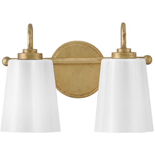 Honey 2 Light 13.25 inch Distressed Brass Bath Light Wall Light