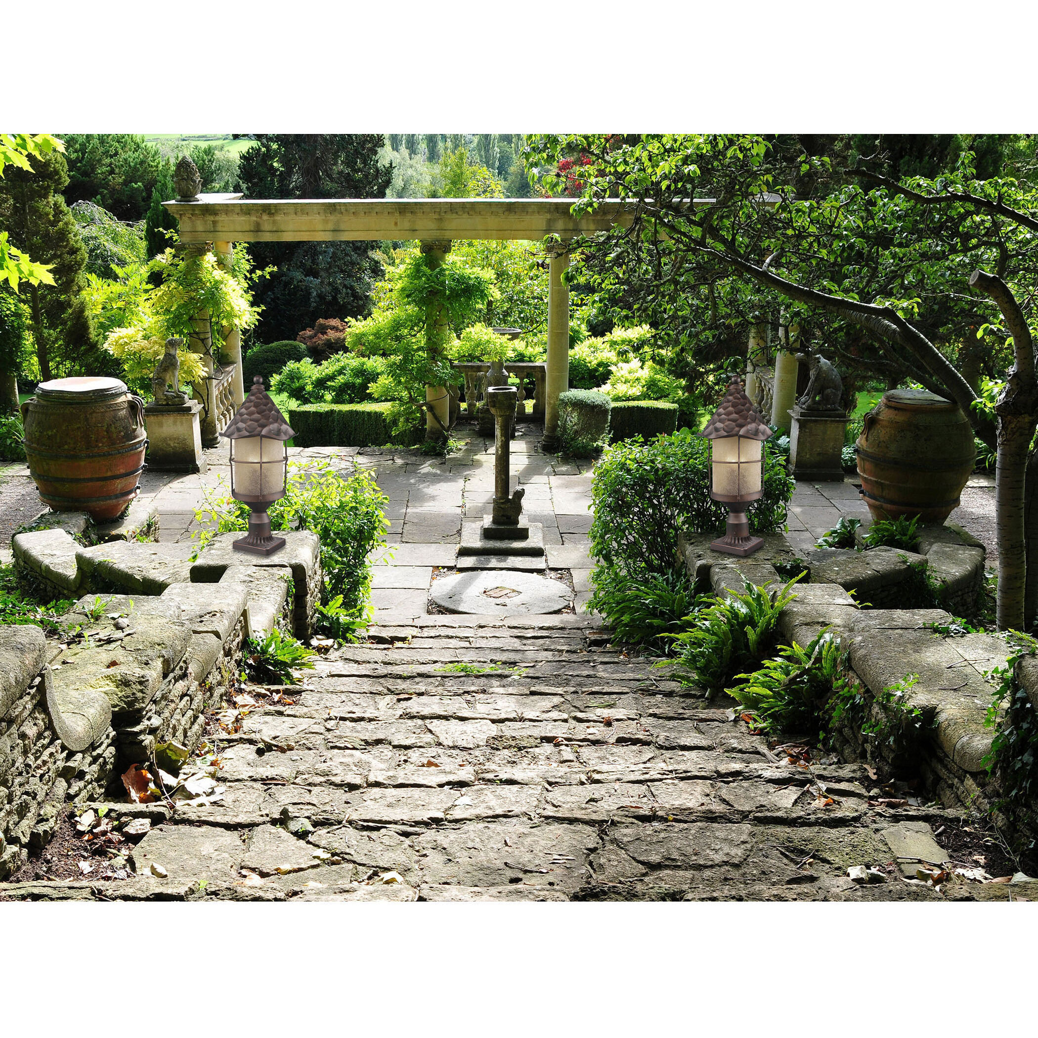 Rustica 3 Light 26 inch Antique Copper Outdoor Post Light