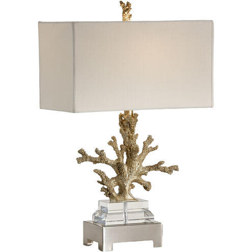 Waterfront 26 inch 100 watt Champagne Table Lamp Portable Light