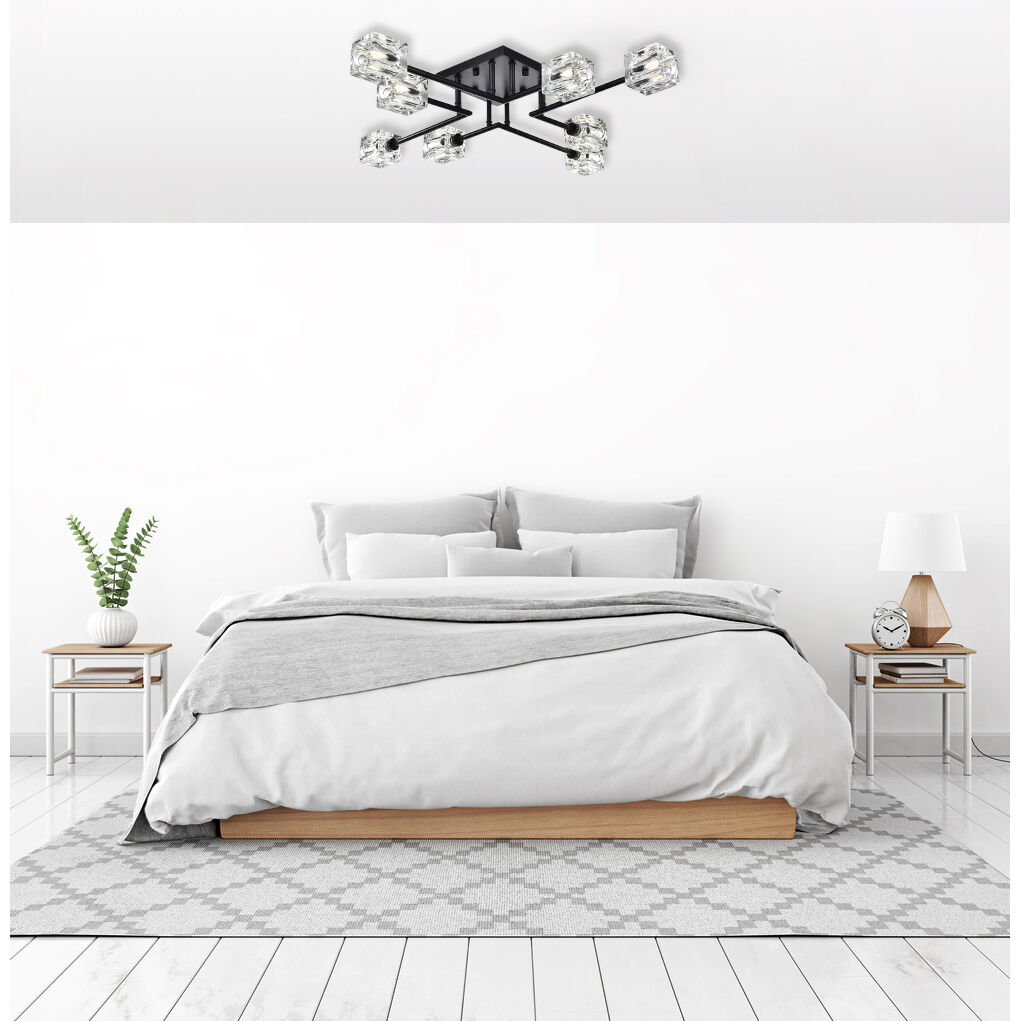 Lyra 8 Light 32 inch Black Flush Mount Ceiling Light