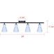 Radley 4 Light Black/White Track Lighting Ceiling Light