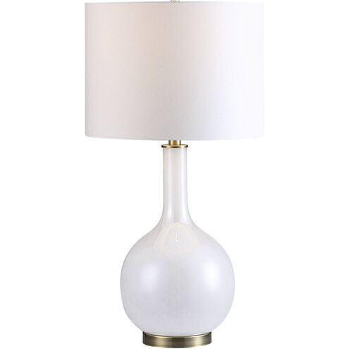 Siana 29.25 inch 100.00 watt White and Antique Brass Table Lamp Portable Light