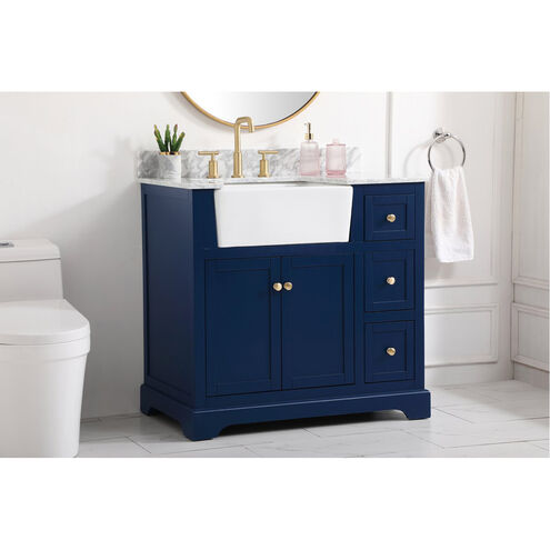 Franklin 36 X 22 X 35 inch Blue Bathroom Vanity Cabinet