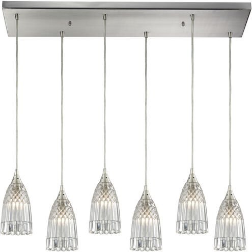 Kersey 6 Light 30 inch Satin Nickel Multi Pendant Ceiling Light, Configurable