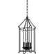Lassen 4 Light 13.5 inch Black Iron Foyer Lantern Ceiling Light