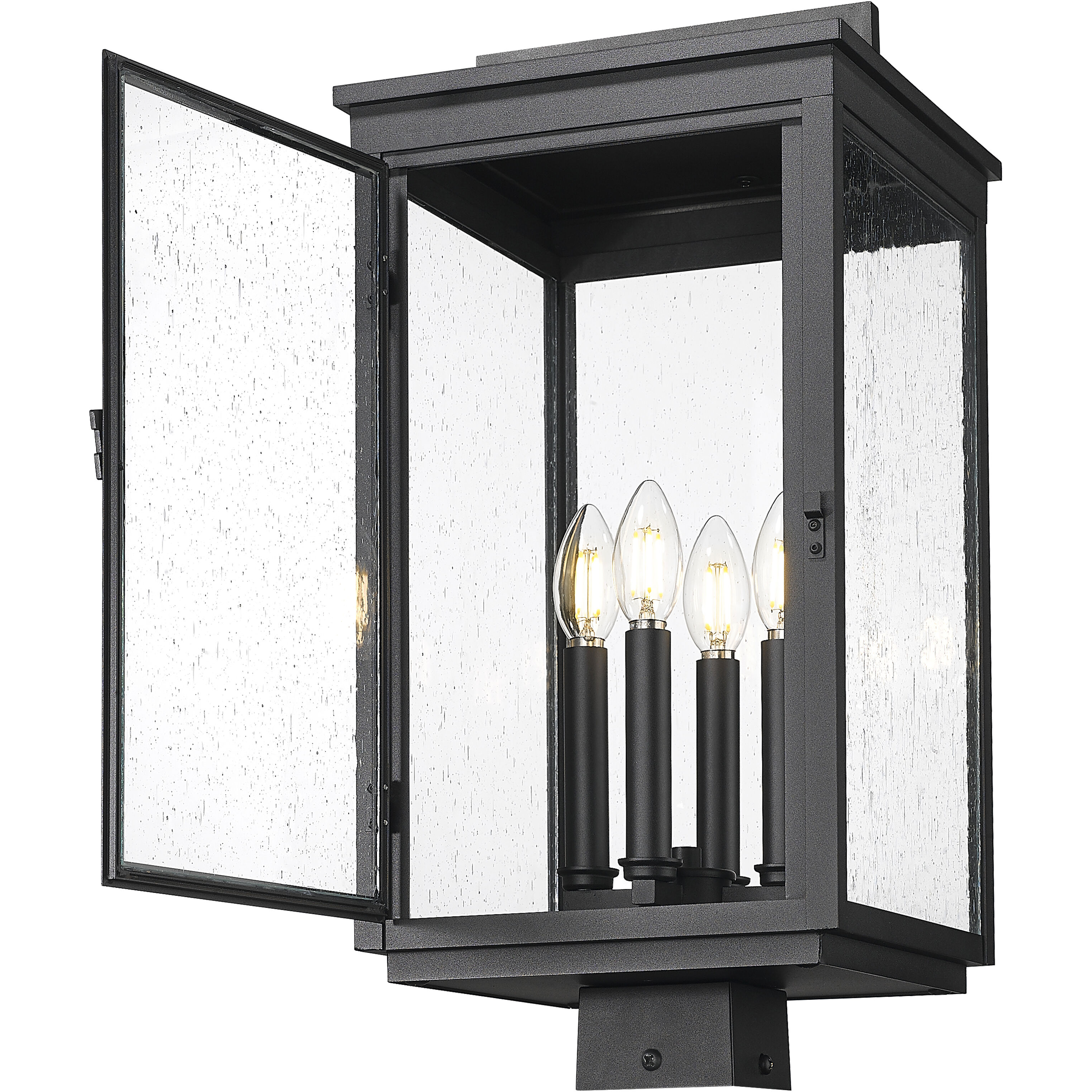 Hartwell 4 Light 21.25 inch Sand Black Outdoor Post Mount Fixture