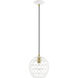 Geometrix 1 Light 8 inch White Pendant Ceiling Light