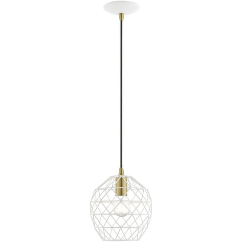 Geometrix 1 Light 8 inch White Pendant Ceiling Light
