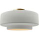 Radiance LED 16.5 inch Matte White and Champagne Gold and Brushed Brass Semi Flush Ceiling Light