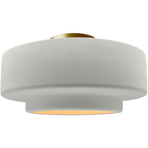 Radiance LED 16.5 inch Matte White and Champagne Gold and Brushed Brass Semi Flush Ceiling Light