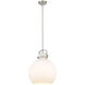 Downtown Urban Newton Sphere 1 Light 14 inch Satin Nickel Pendant Ceiling Light in Matte White