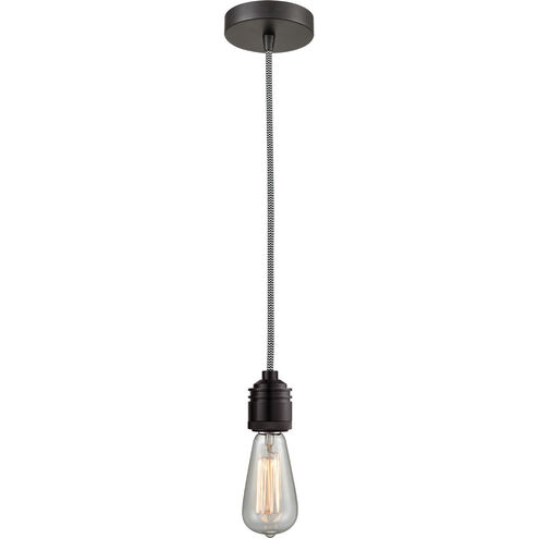Winchester Bare Bulb 1 Light 2 inch Oil Rubbed Bronze Mini Pendant Ceiling Light in Zebra, Winchester
