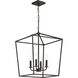 Emma 4 Light 20 inch Dark Bronze Pendant Ceiling Light