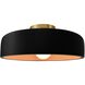 Radiance 1 Light 16 inch Carbon Matte Black and Champagne Gold and Brushed Brass Semi Flush Ceiling Light