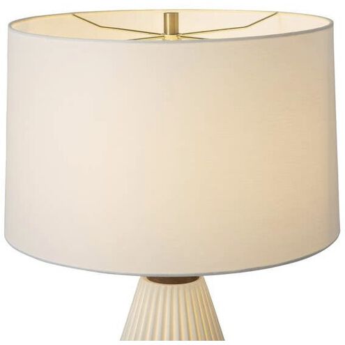 Concord 28 inch 100.00 watt Walnut and White with Weathered Brass Table Lamp Portable Light