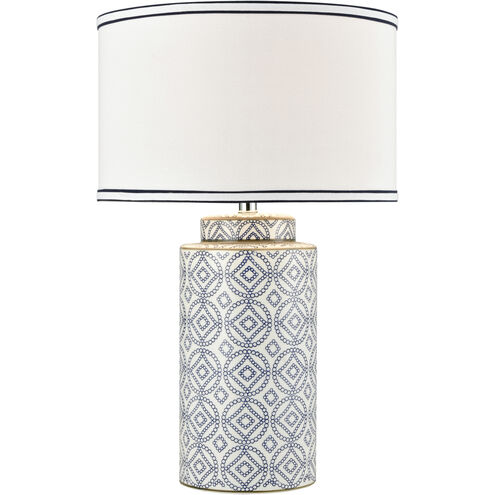 Ambert 27 inch 150 watt Blue with White Table Lamp Portable Light