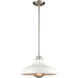 Grenville 1 Light 13 inch Brushed Nickel Pendant Ceiling Light in Matte White