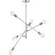 Contemporary 6 Light 26 inch Polished Nickel Chandelier Ceiling Light