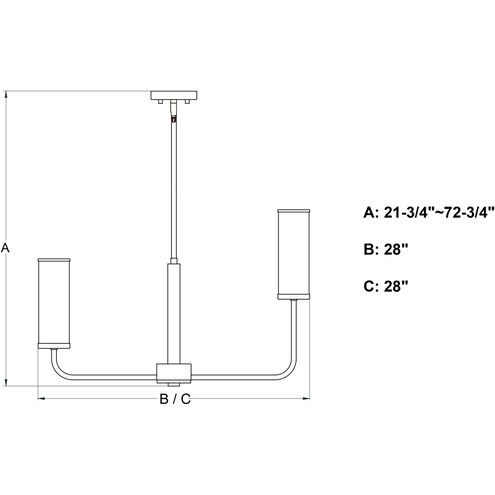 Glencoe LED 28 inch Matte Black Chandelier Ceiling Light