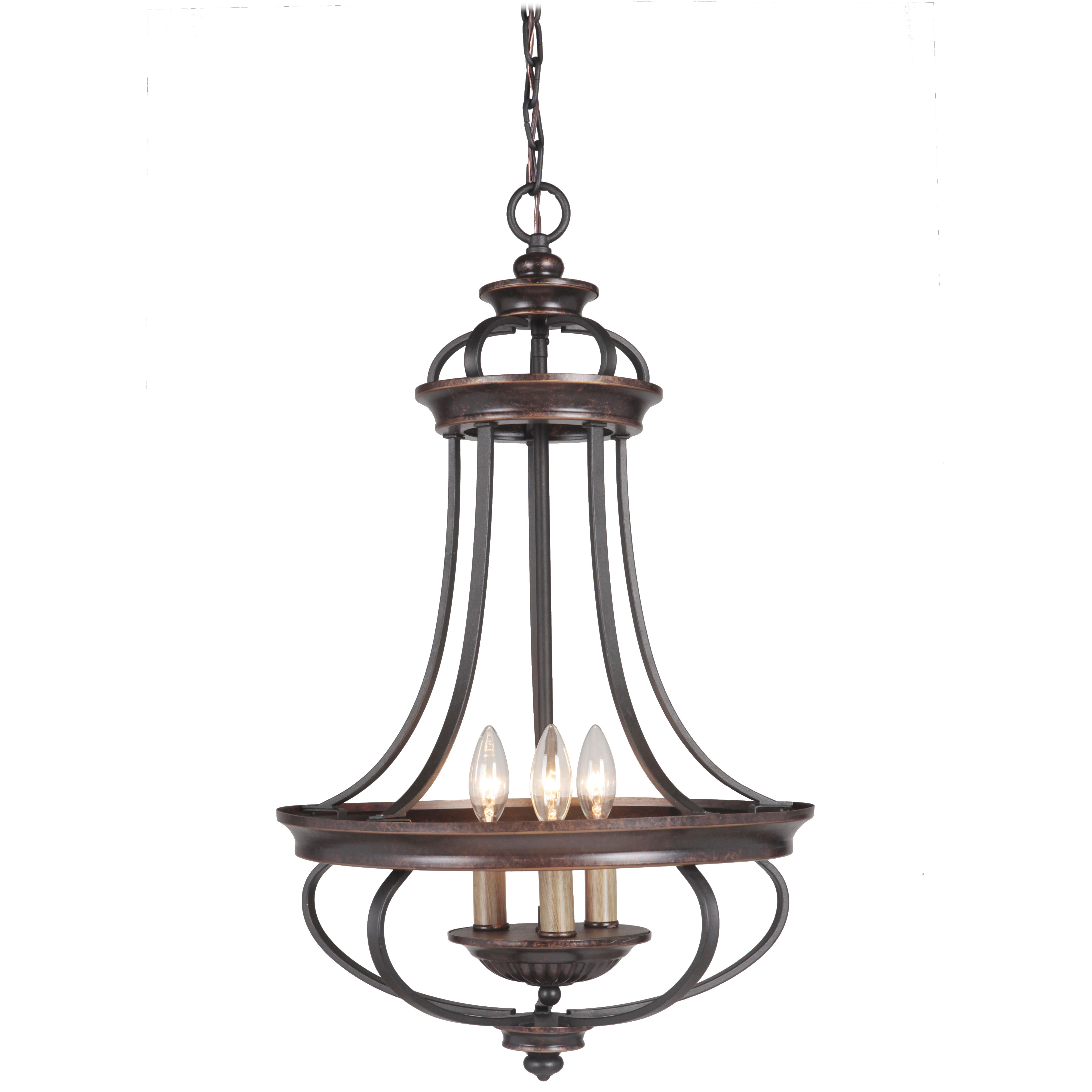 Stafford 3 Light 16 inch Aged Bronze/Textured Black Foyer Light Ceiling Light