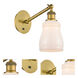 Ballston Ellery 1 Light 5.3 inch Brushed Brass Sconce Wall Light in White Glass