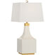 Wildwood 33 inch 100 watt Snow Glaze/Antique Gold Leaf Table Lamp Portable Light