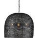 Piero 3 Light 22.25 inch Satin Black Pendant Ceiling Light, Medium