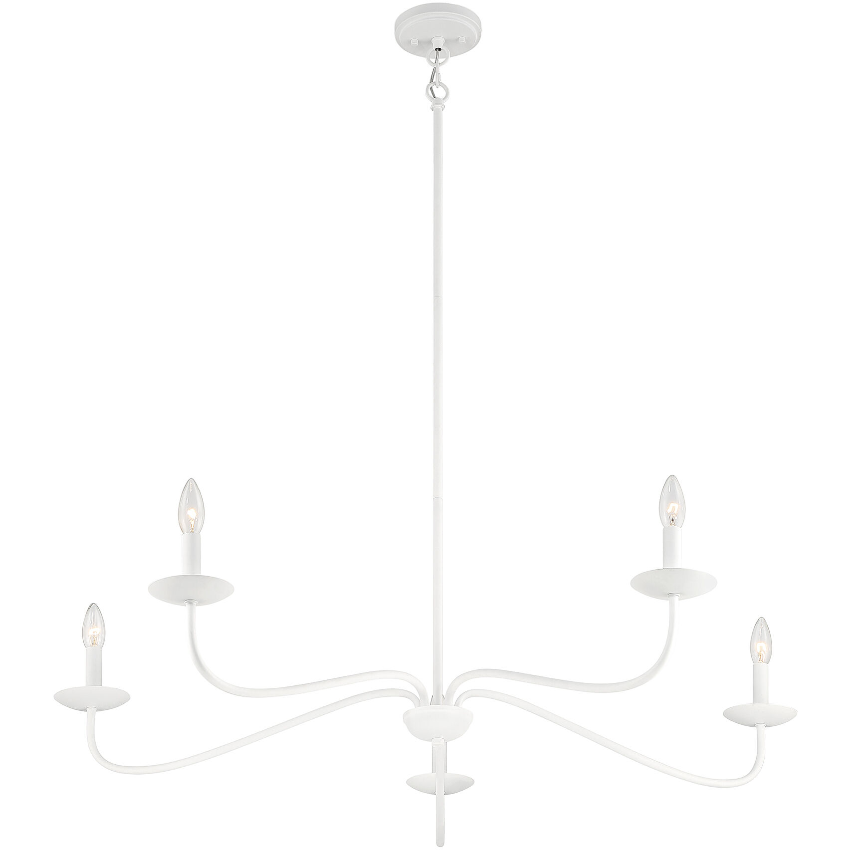 Traditional 5 Light 42 inch Bisque White Chandelier Ceiling Light