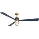 Nauticus 65 inch Legacy Brass with Navy Blue Blades Smart Indoor/Outdoor Ceiling Fan