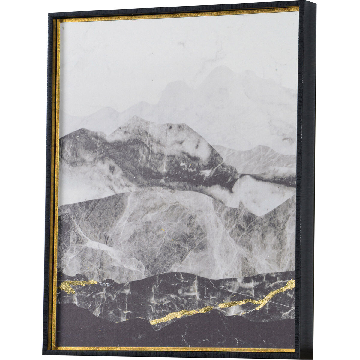 Manford Matte and Gold Leaf Accent Wall Art, Small