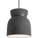 Radiance Collection 1 Light 8 inch Gloss Grey Pendant Ceiling Light