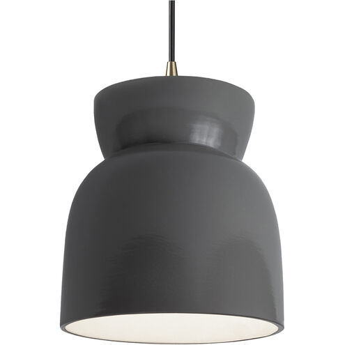 Radiance Collection 1 Light 8 inch Gloss Grey Pendant Ceiling Light