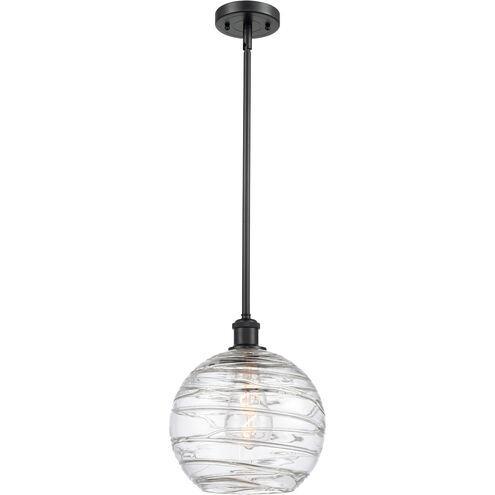 Ballston Large Deco Swirl 1 Light 10 inch Matte Black Pendant Ceiling Light, Ballston