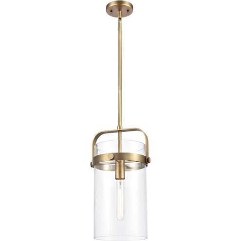 Restoration Pilaster 1 Light 9 inch Brushed Brass Mini Pendant Ceiling Light, Restoration