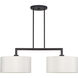 Meridian 2 Light 35 inch Bronze Linear Chandelier Ceiling Light, Large