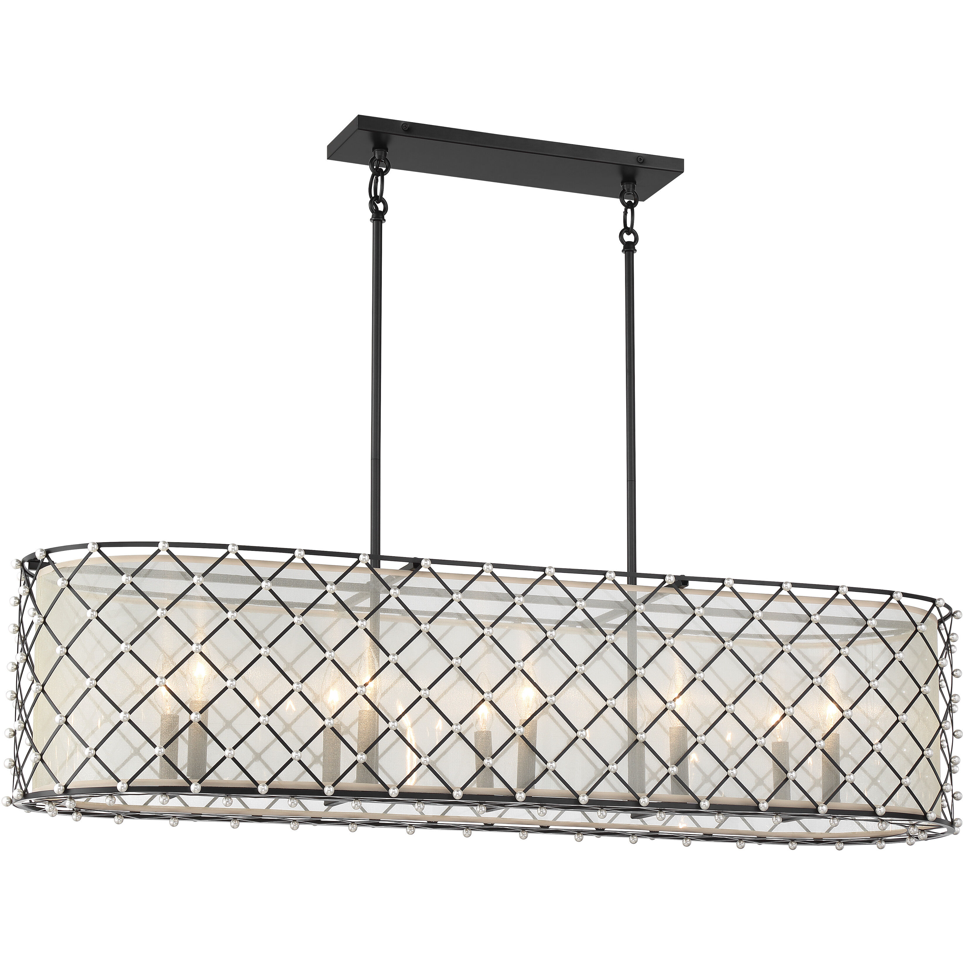 Sheer Elegance 10 Light 48 inch Coal Island Light Ceiling Light