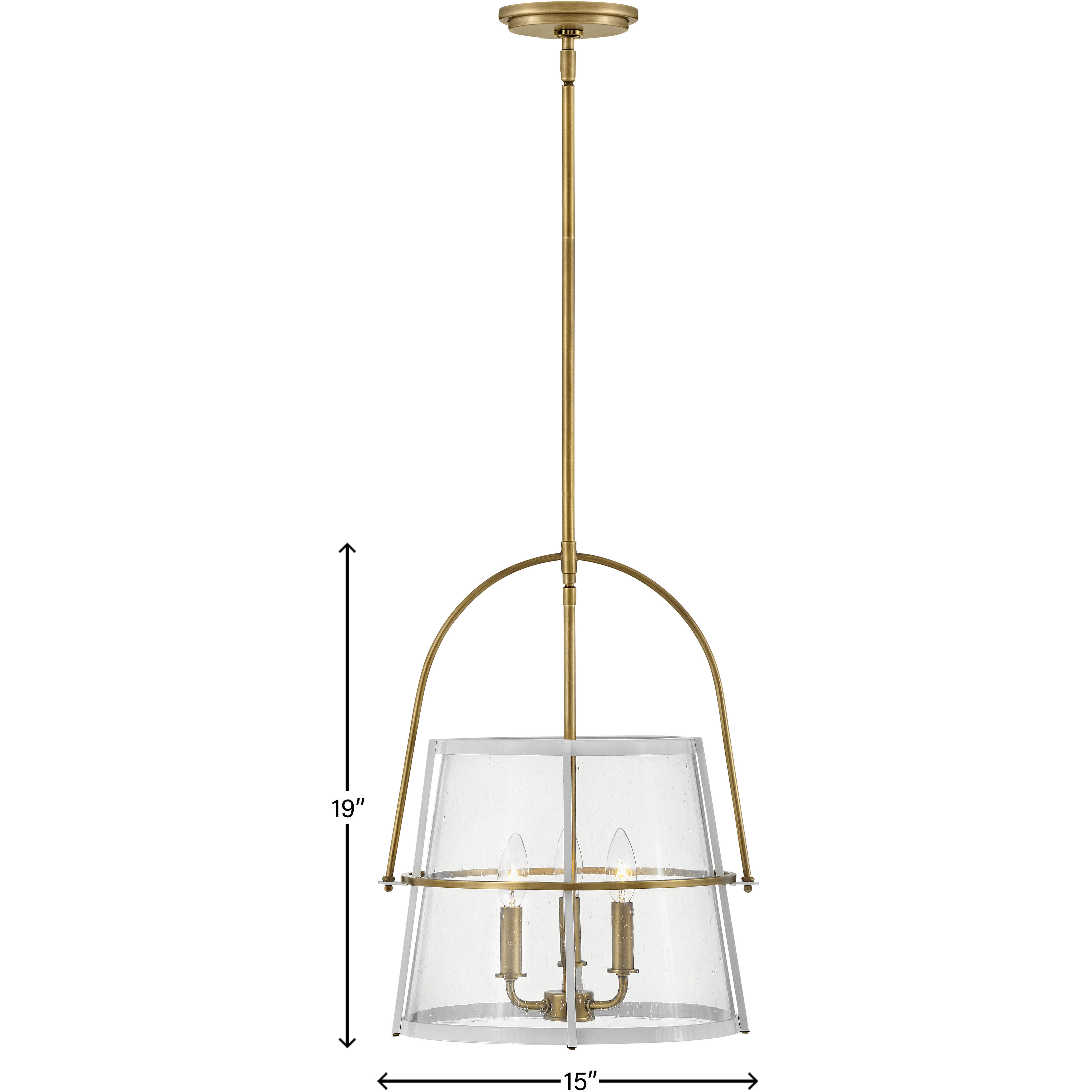 Tournon 15 inch Heritage Brass with Polished White Indoor Pendant Ceiling Light