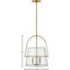 Tournon 15 inch Heritage Brass with Polished White Indoor Pendant Ceiling Light