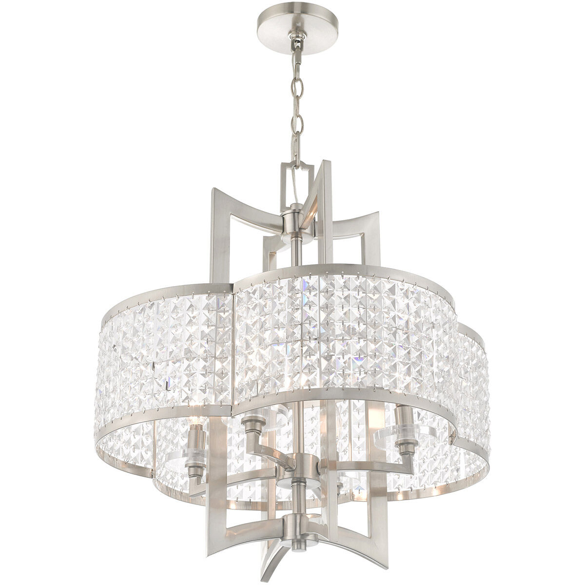 Grammercy 4 Light 22 inch Brushed Nickel Chandelier Ceiling Light
