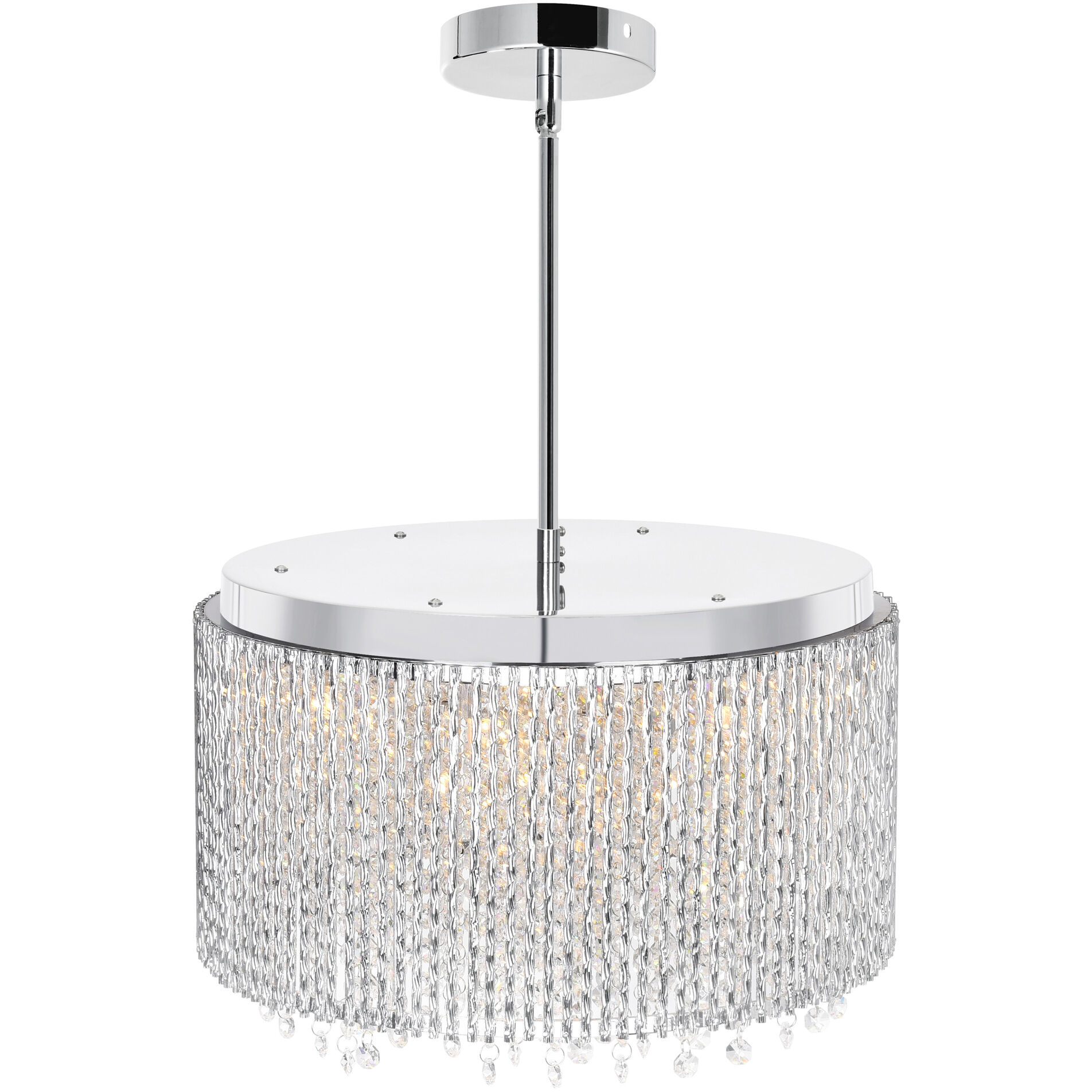 Claire 10 Light 16 inch Chrome Drum Shade Chandelier Ceiling Light