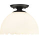 Dorinda 1 Light 12.25 inch Matte Black Semi-Flush Mount Ceiling Light