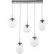 Cosmos Incandescent 5 Light 42.2 inch Beige Silver Linear Pendant Ceiling Light in Metallic Beige Silver, Clear Cosmos, Multi-Port