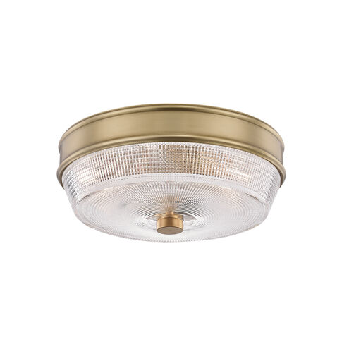 Lacey 2 Light 10 inch Aged Brass Flush Mount Ceiling Light